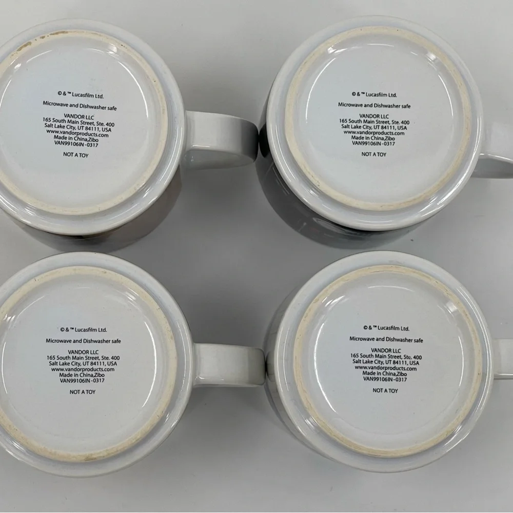 Star Wars Vandor‎ Ceramic Mugs Chewbacca, R2-D2, Yoda & Darth Vader Set of 4